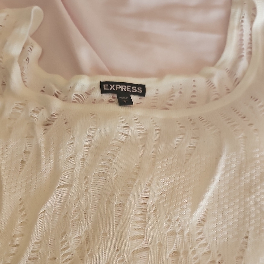 Express Ivory Knit Sleeveless Top